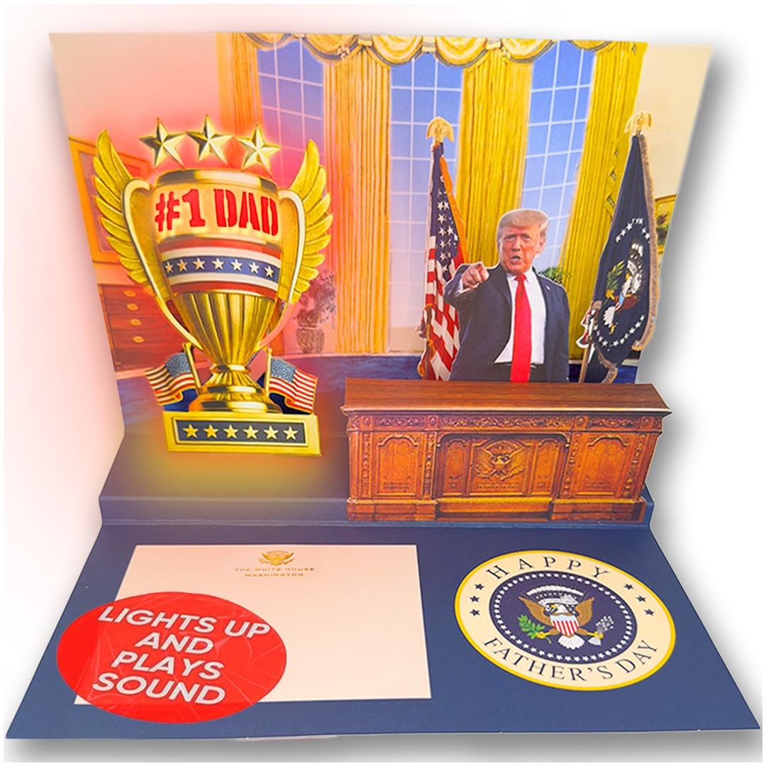 Talking Donald Pop Up Father’s Day Card with Light and Sound PresidentialMessage