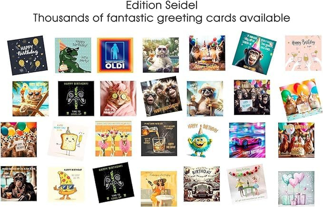 Premium Square Birthday Card with Envelope. Greeting Happy Birthday for Him or H