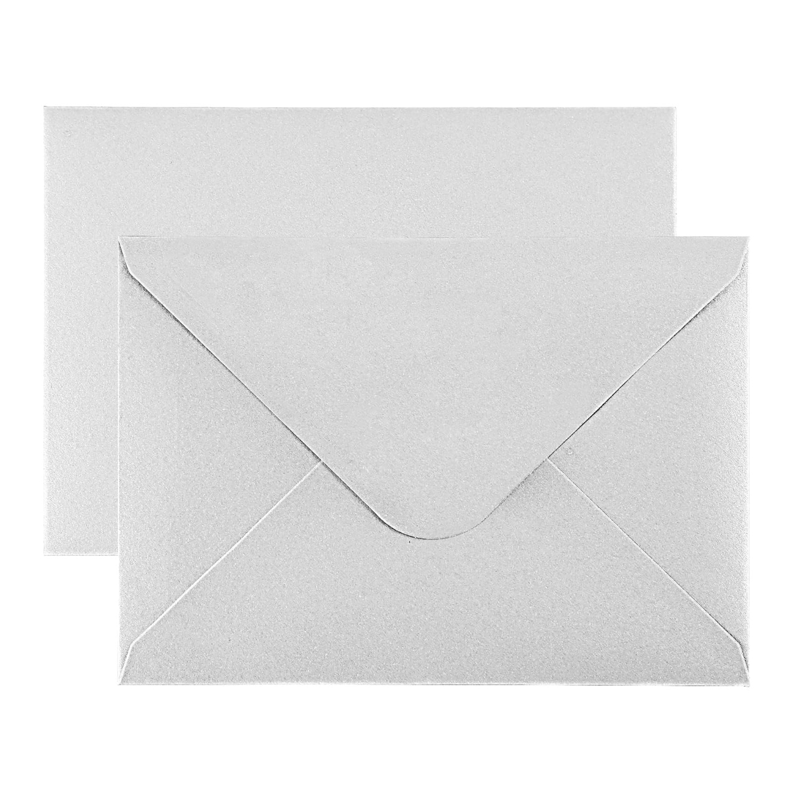 50 PCS 5×7 A7 Invitation Envelopes V Flap 5.25 x 7.25 Silver Pearl Paper