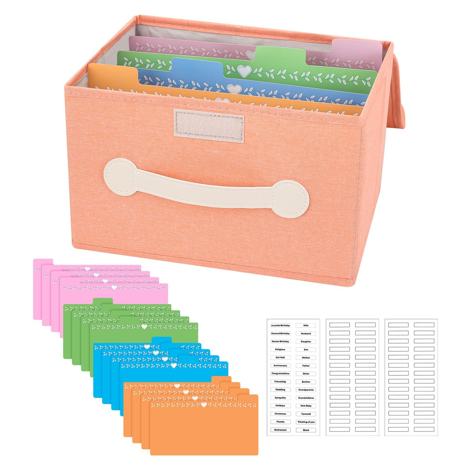 Collapsible Greeting Card Storage Box with 16 Dividers, Ideal for Cards, Reci…