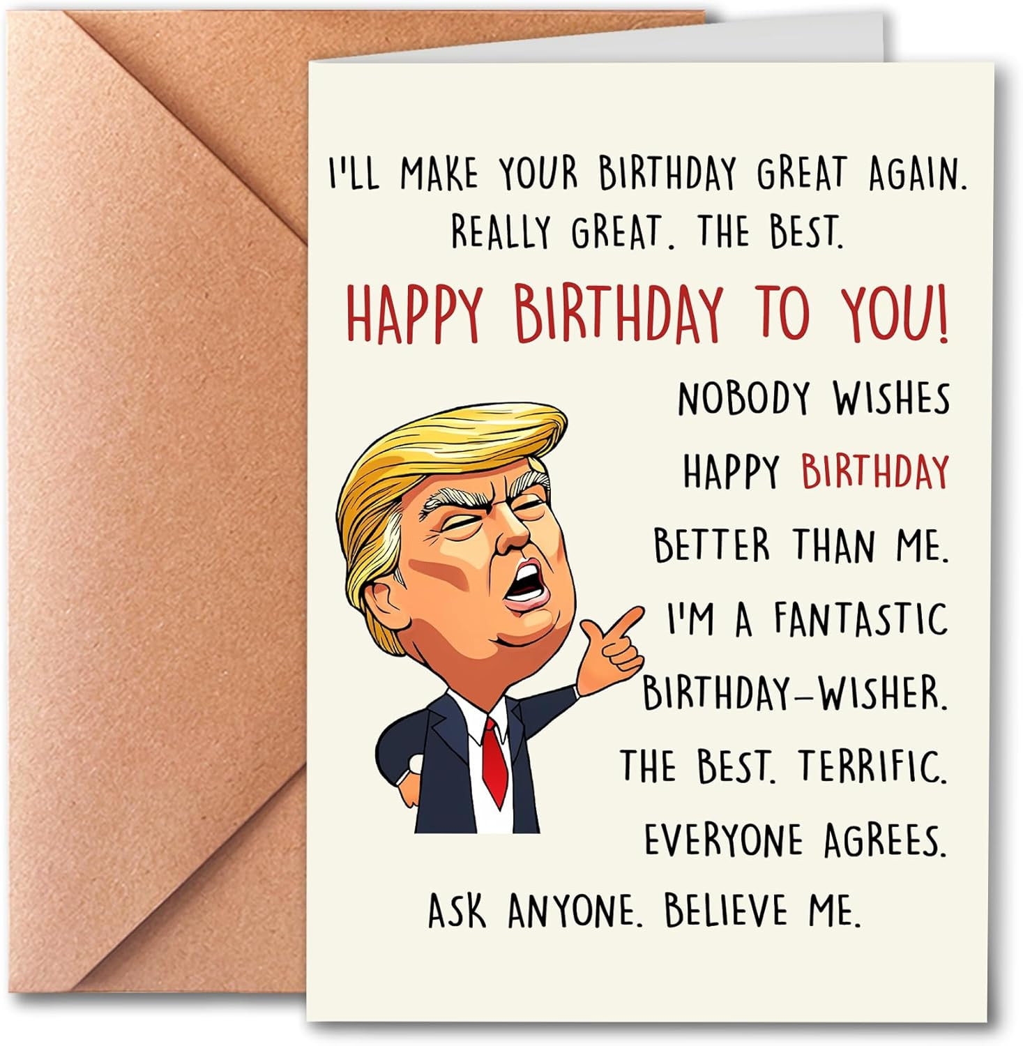 Funny Birthday Card, Trump Birthday Cards for Men | Women, Husband And Wife, Boy