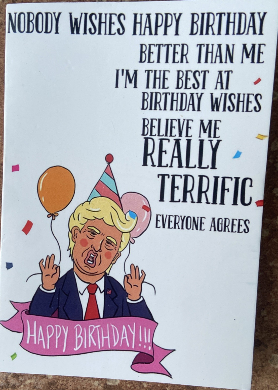 Funny Donald Trump Birthday Card President Humorous Birthday Greeting Card