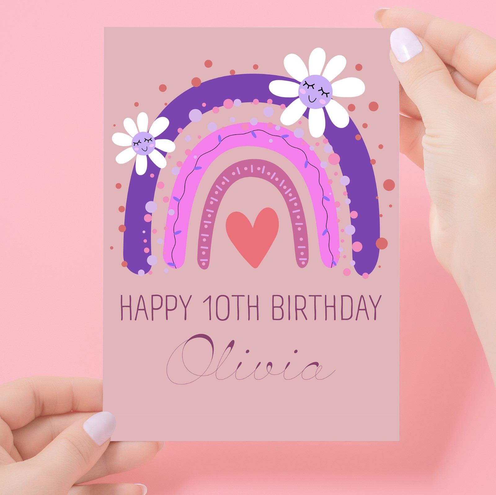 Personalized Name Age Happy Birthday Card for Girl Daughter Kid Granddaughter