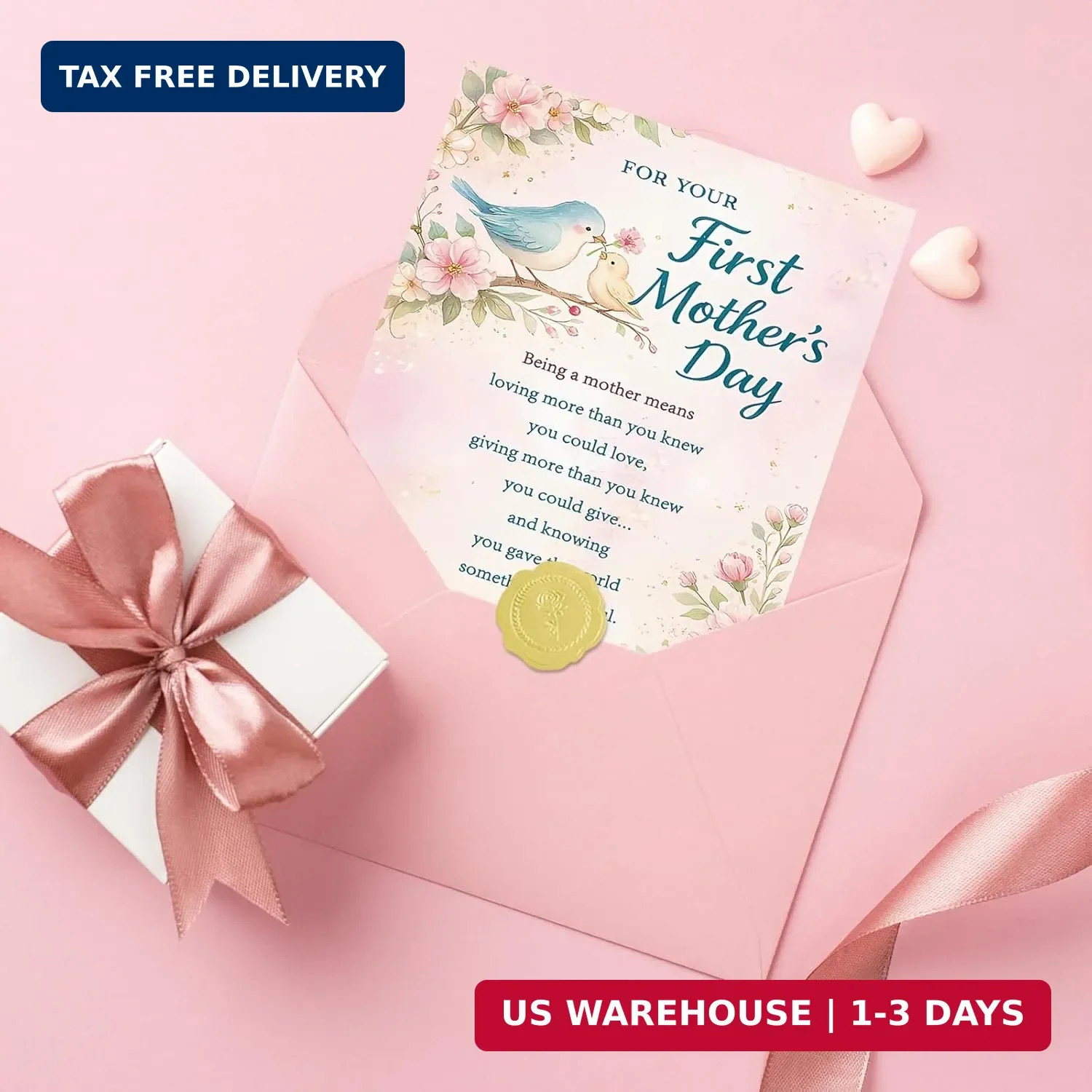 First Mothers Day Card, Happy 1st Mother’s Day Card Gifts for New Mom, First Tim