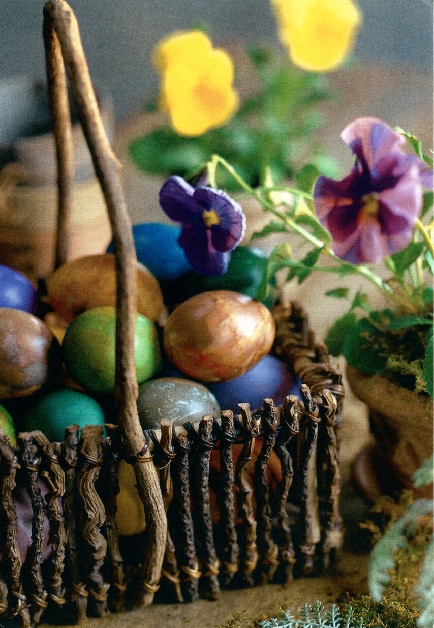 Happy Easter Basket Colored Eggs Theme Hallmark Greeting Cards – Set of 2