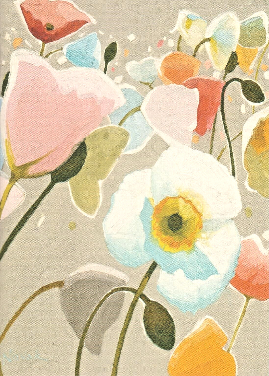 Blank Note Card Floral Flower Blank Note Greeting Card