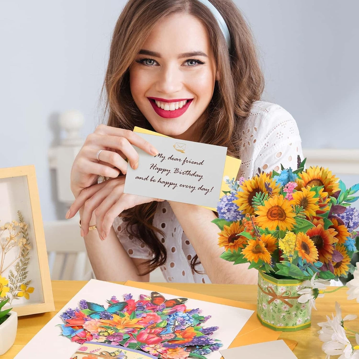 Vibrant 6 Pack Pop-Up Flower Cards: Perfect for Birthdays and Celebrations