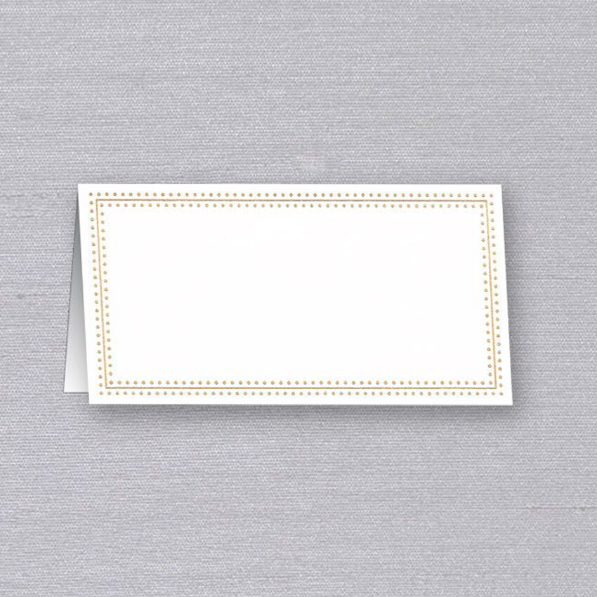 NEW Crane & Co Beaded & Stripe Border Place Card Gold 25pc