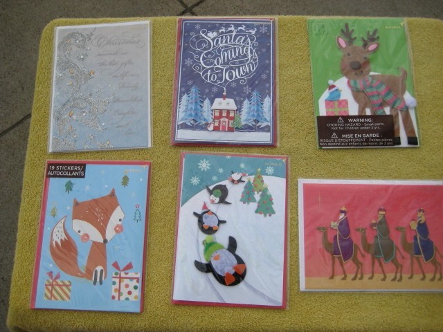 Lot of 6 PAPYRUS Christmas Holiday Cards new sealed # 6