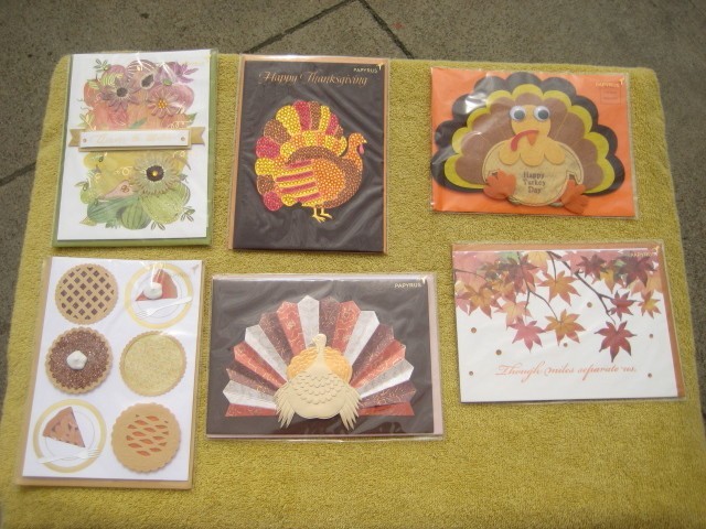 Lot of 6 PAPYRUS Thanksgiving Holiday Cards new sealed # O