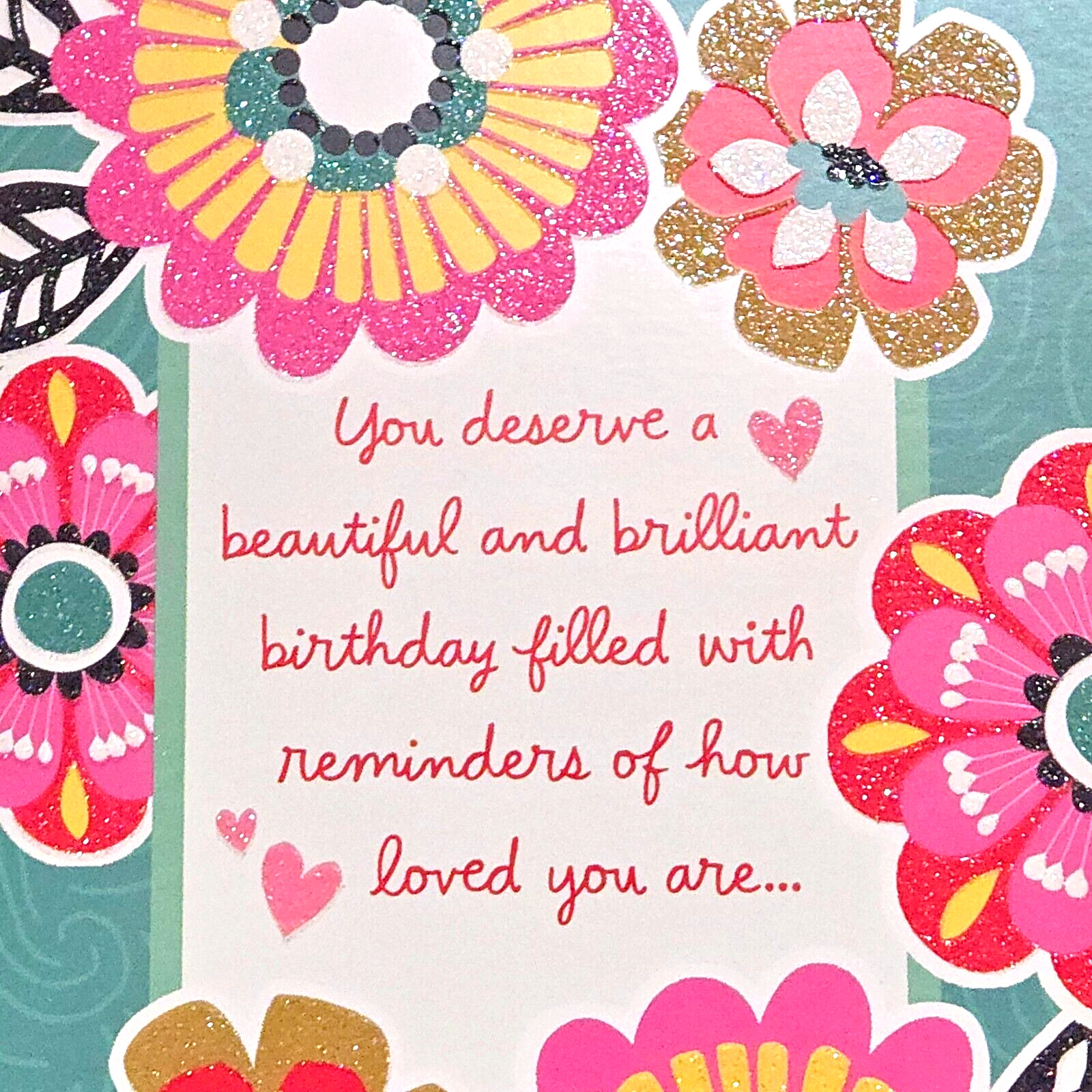 Birthday Card . Girls . Pink . Women . Floral . Flower w/ Envelope . Hallmark