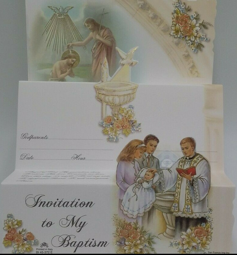 Baptism, Christening invitations, Party Favors, English, Invitaciones,Girl Boy