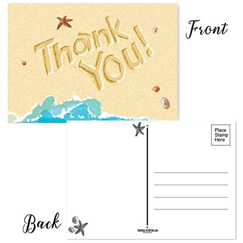 Beach Thank You Postcards – 4 x 6 Thank You Postcards – 40 Beach Thank You-17003