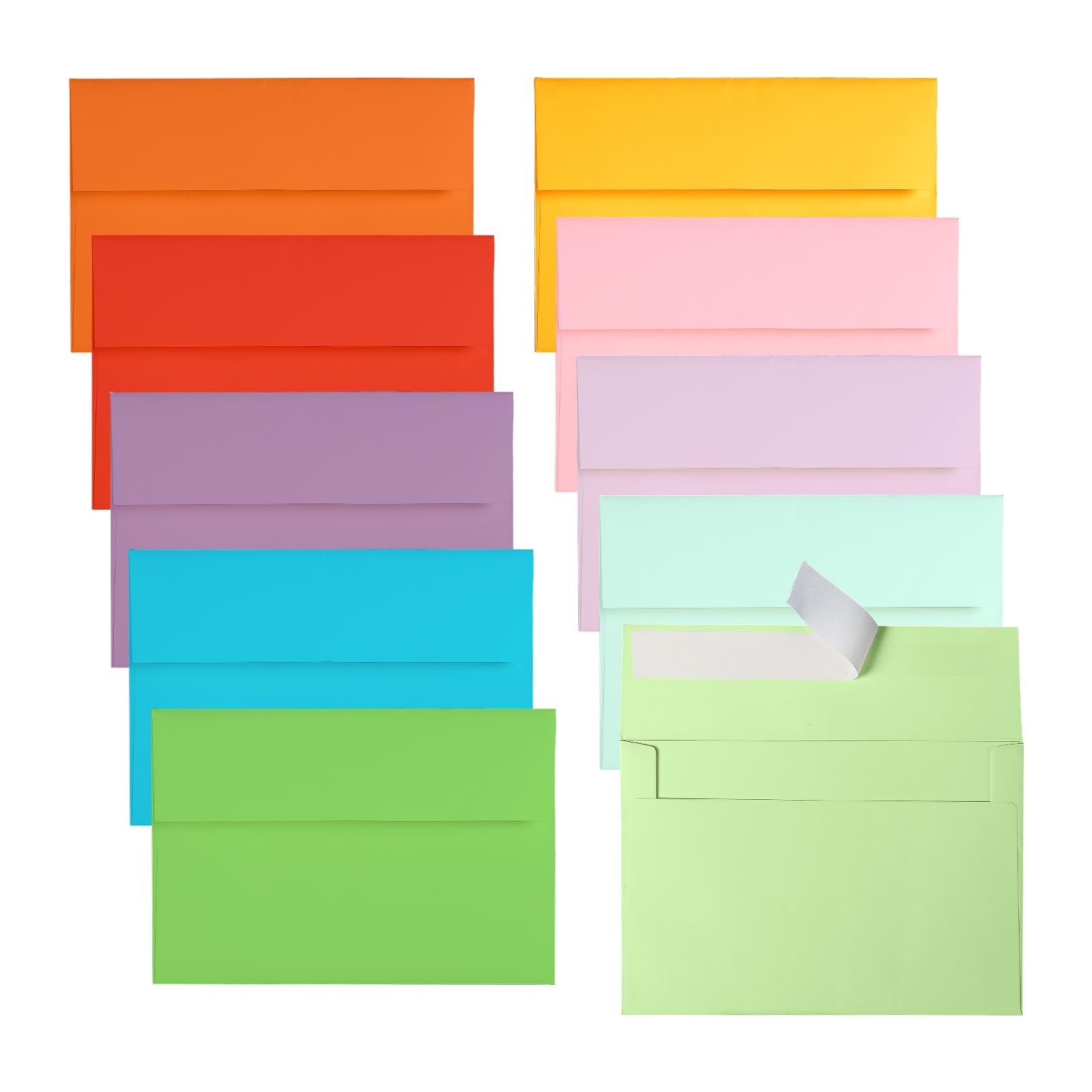 50 Pack 4.25×6.25 Inch A4 Colored Envelopes For 4×6 Cards Wedding Invitation