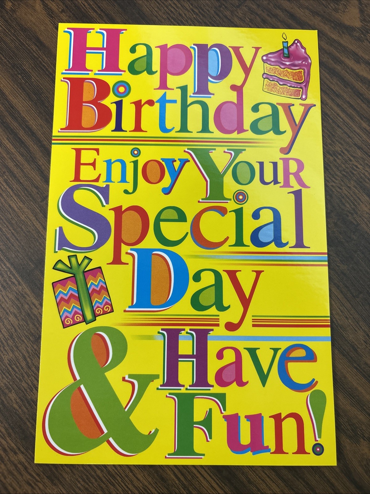 Happy Birthday Have Fun Special Day Colorful 5’x7.75″ Stockwell Greeting Card