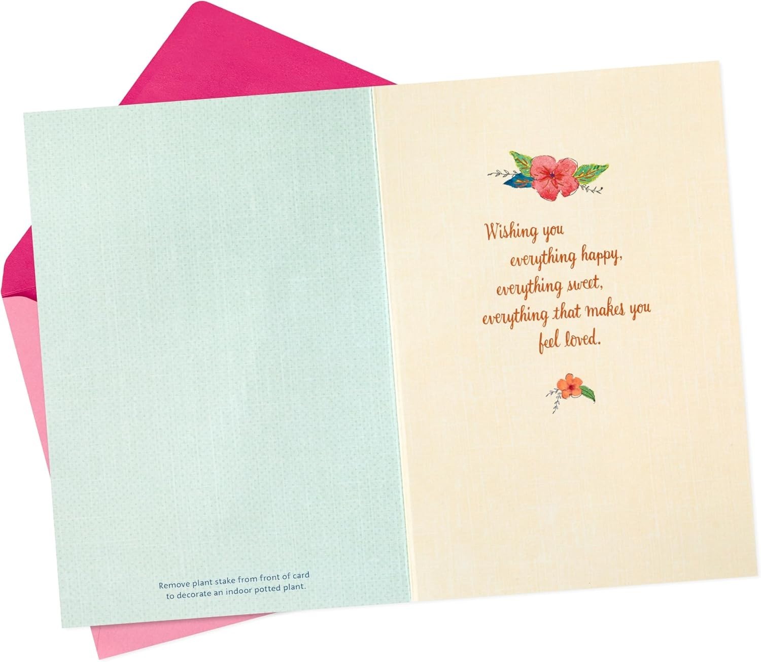 Heartfelt Floral Mother’s Day Card with Reusable Stake & Matching Envelope
