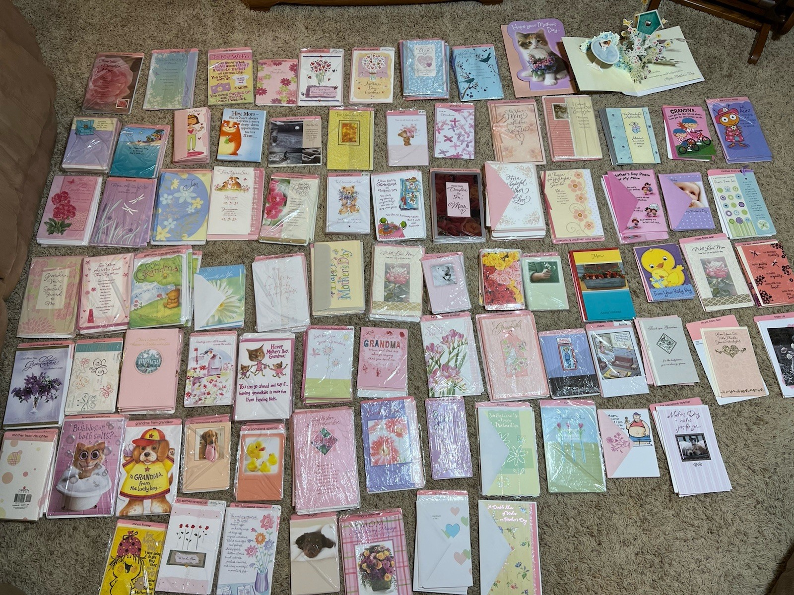 Mother’s Day Cards LOT OF 450 Sealed With Envelopes American Greetings Carlton