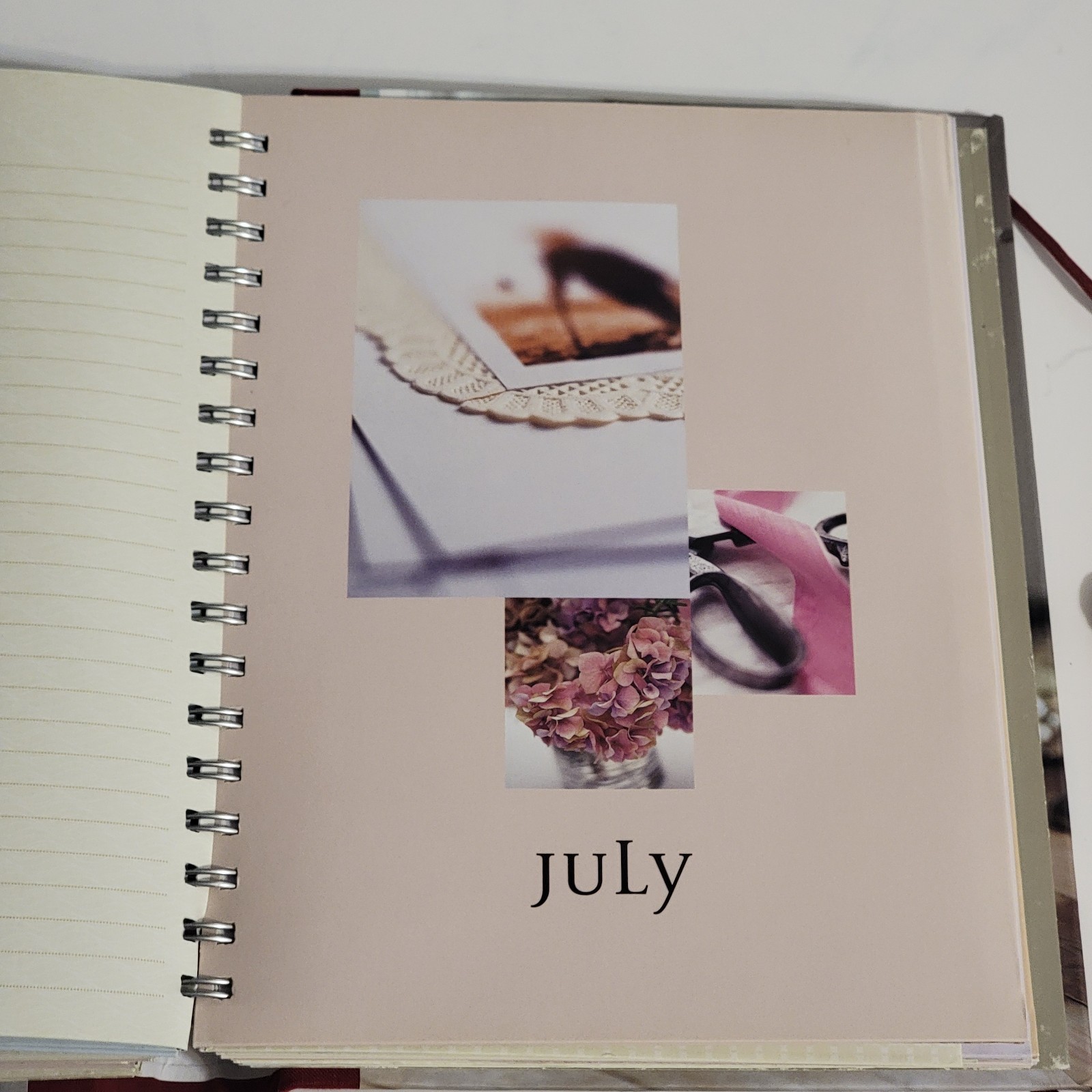 Floral Greeting Card Organizer Book 24 Pockets Month Divider 21 x 25 cm