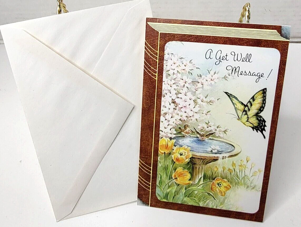 Get Well VTG “A Get Well message! Greeting Card w/envelope