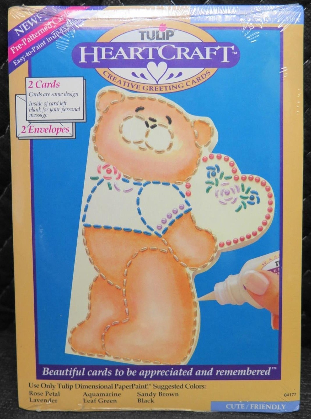 Teddy Bear Valentine – 2x Tulip Heartcraft Creative Greeting Cards w/ Envelopes