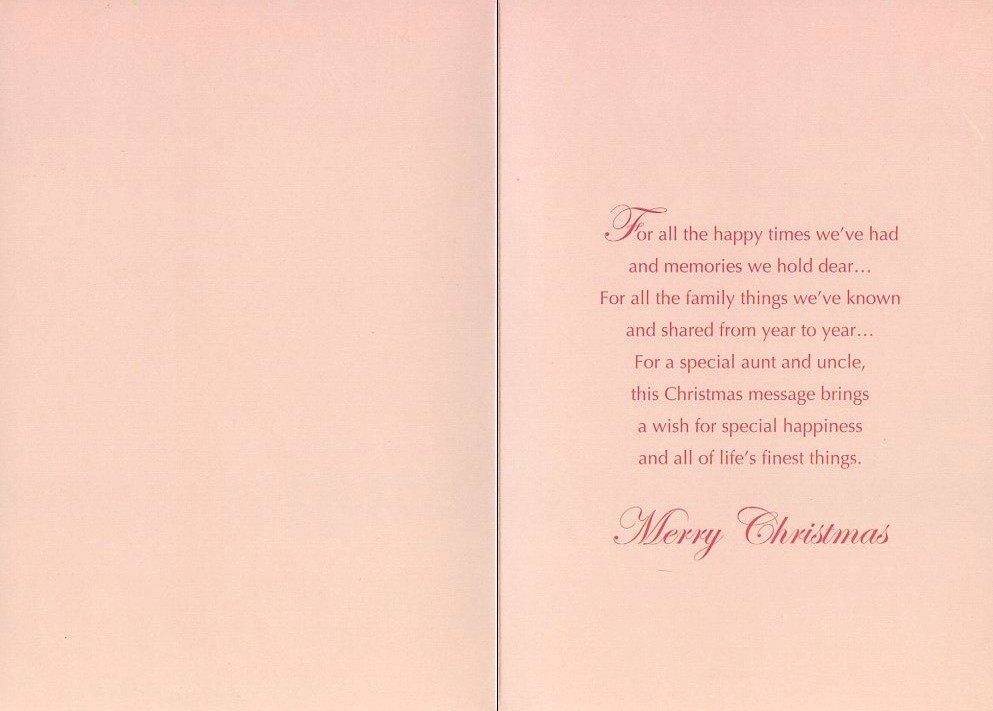 Merry Christmas To A Special Aunt & Uncle – Christmas Greeting Card – 52447