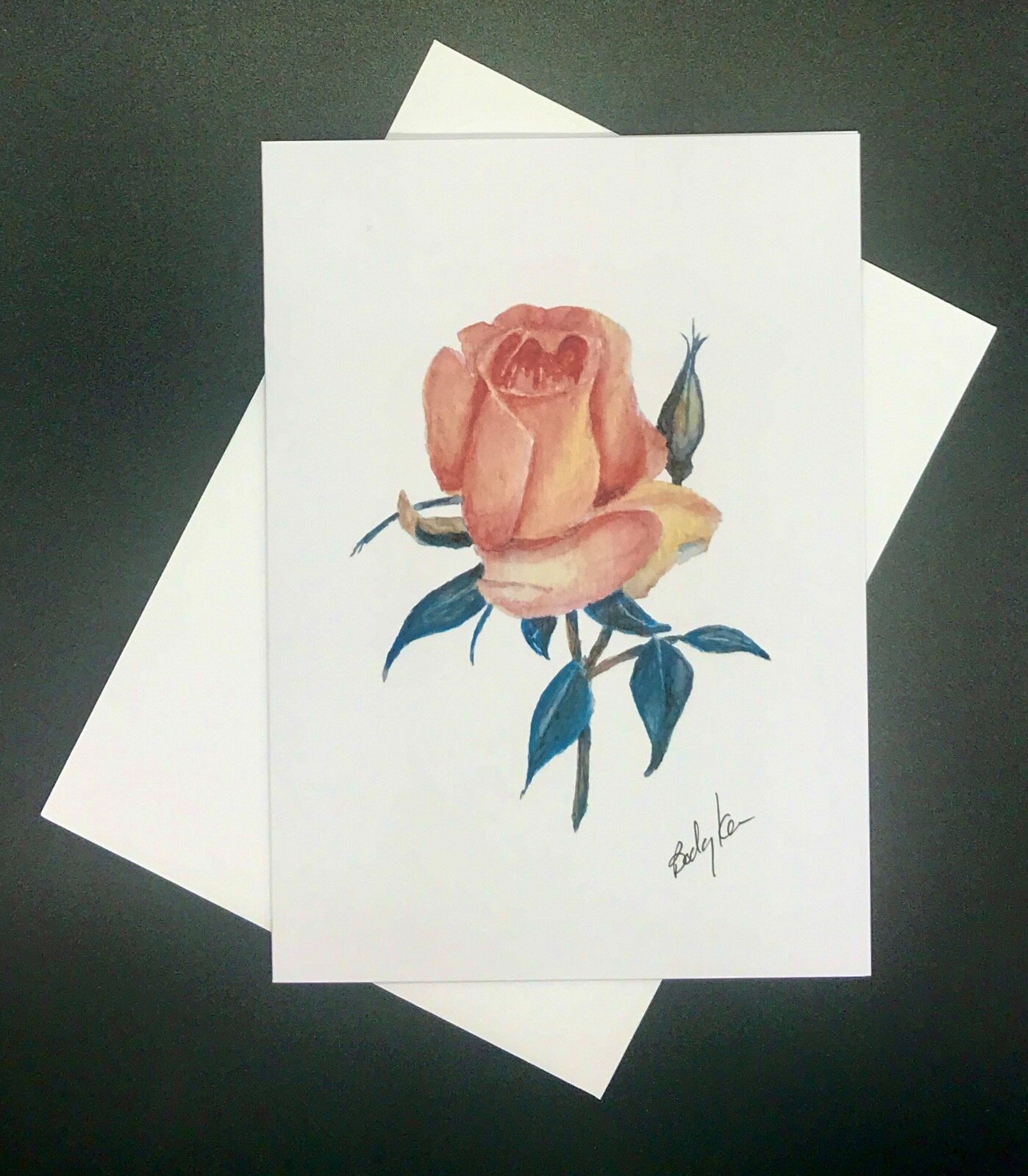 Rose#4, Blank Greeting Cards w/envelopes, Notecards, Original Art