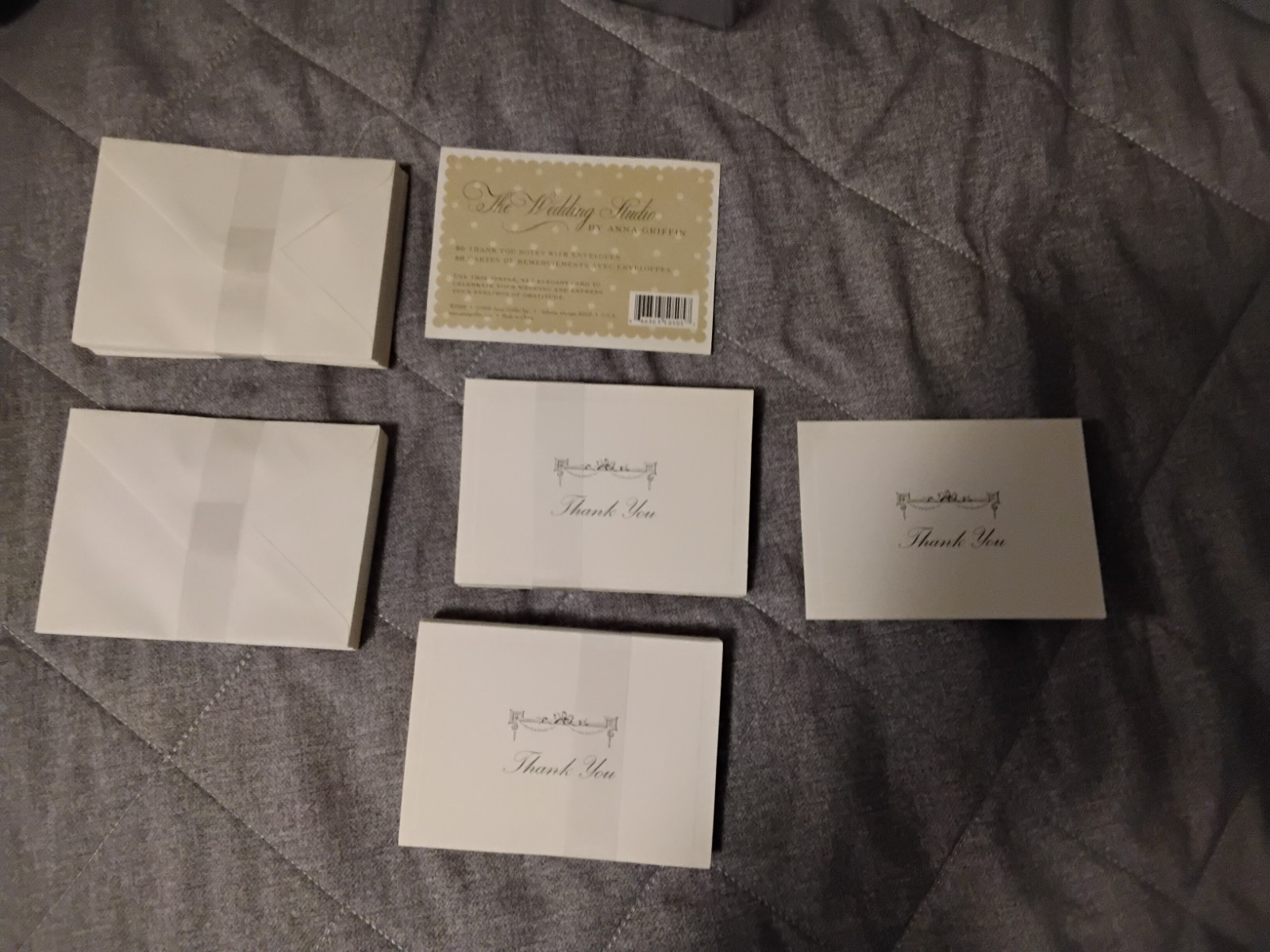 NIB New ANNA GRIFFIN The Wedding Studio 50 Thank You Fold Note Cards Envelopes