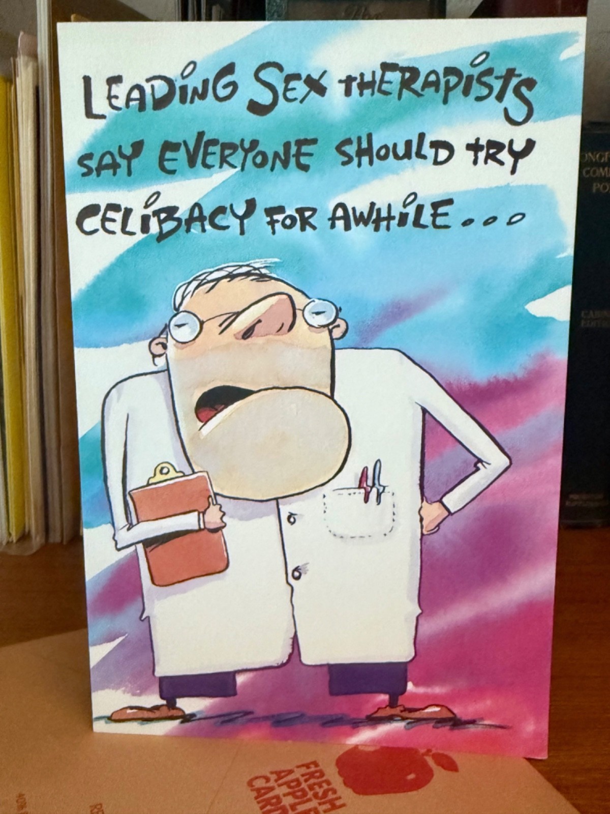 Vtg. Fresh Apple “Leading Sex Therapists Say Everyone Should….” Greeting Card