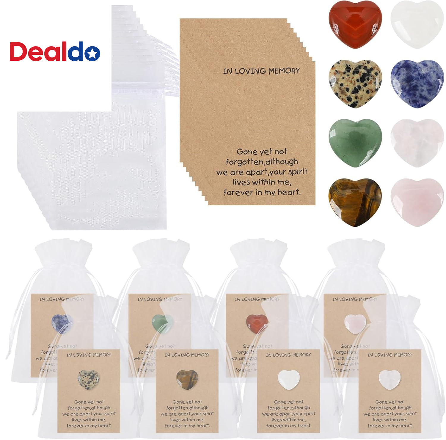 80 Sets Celebration of Life Favors Pocket Hugs Token Bulk Cards with Heart Shape