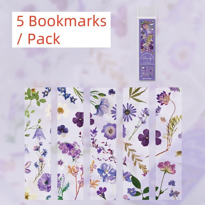 5 Bookmarks / Pack Seasons Flowers Design Reading Readers Gift US Fast Shipping