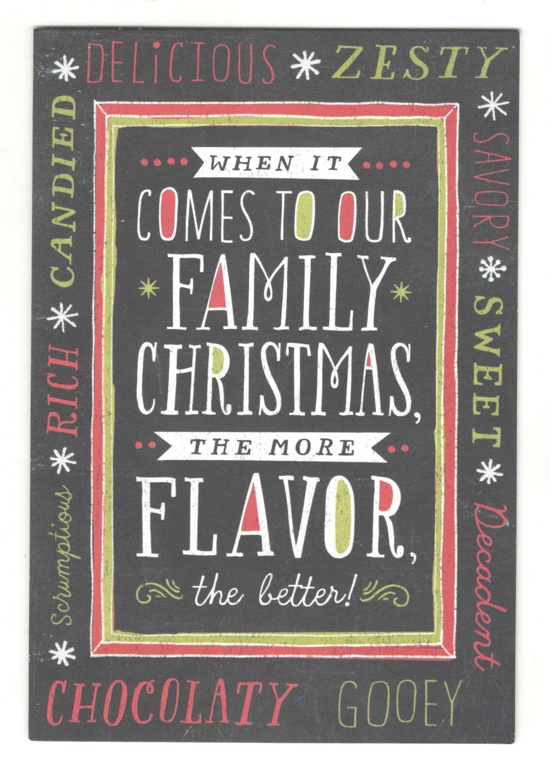 OUR FAMILY FLAVOR PARENTS Hallmark Christmas Greeting Card w/ Envelope MG65