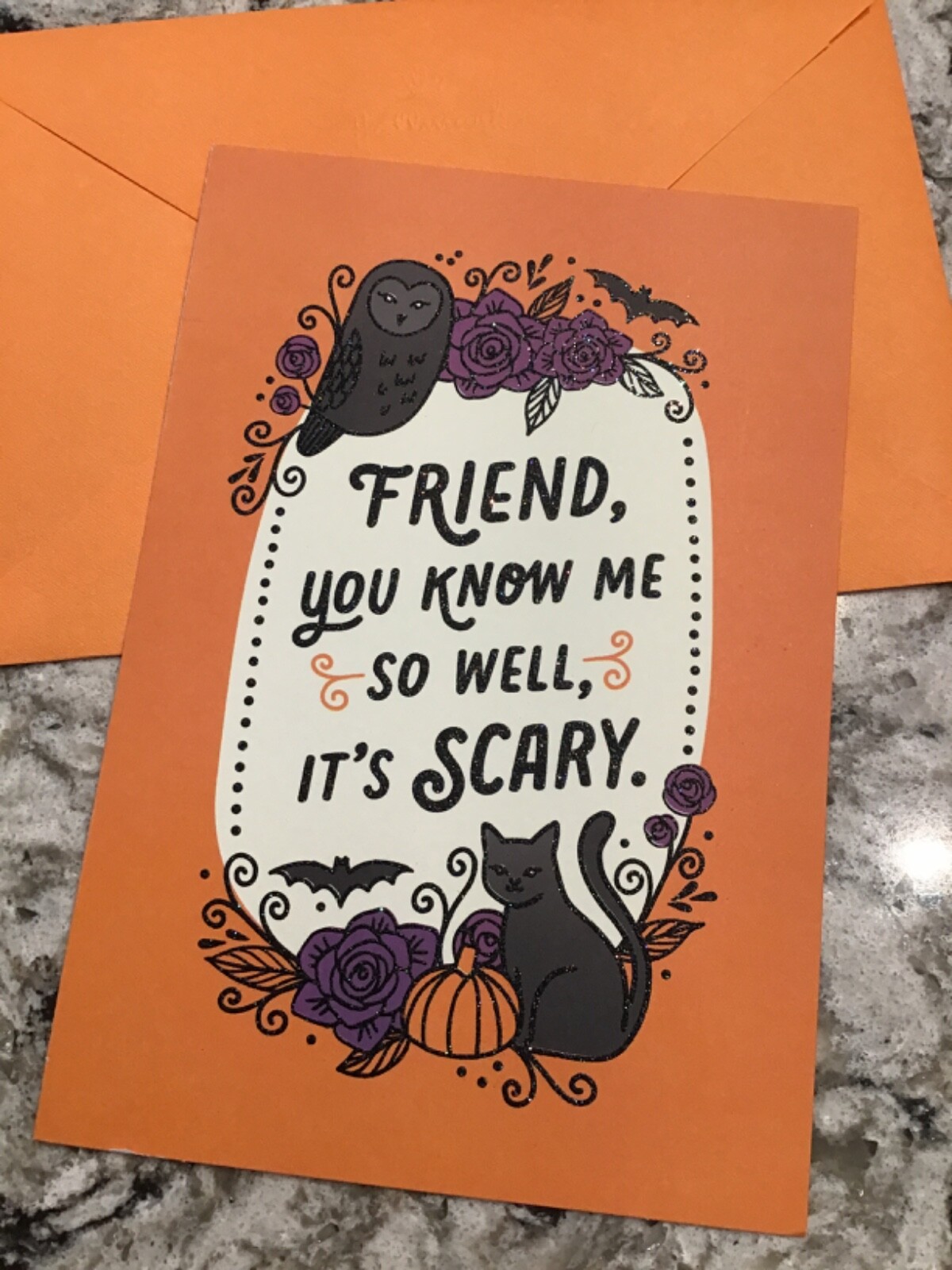 Halloween Friend You Know Me So Well It’Scary 5.5”X8” Lg. Hallmark Greeting Card