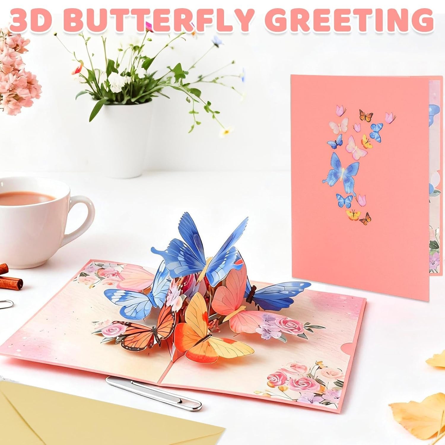 3D Pop Up Adult Butterfly Birthday Surprise Greeting Cards for Women Gift Idea