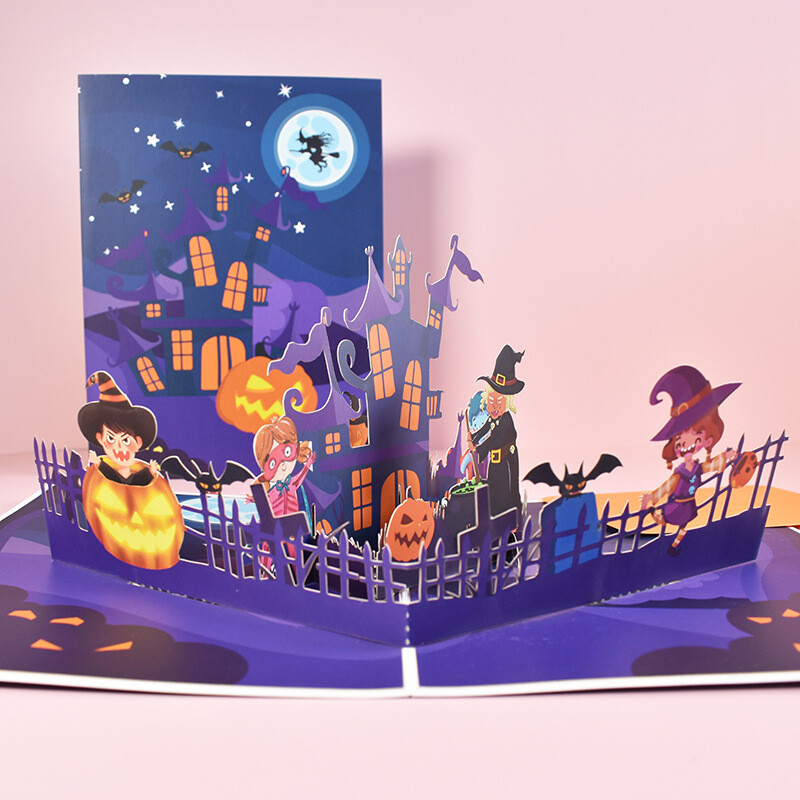New Halloween Greeting cards 3D Folding Card Paper Carving 2023