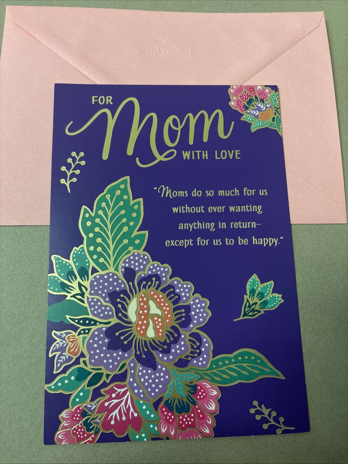 Happy Birthday For Mom Happy With Love 5.5”x8” Hallmark Greeting Card