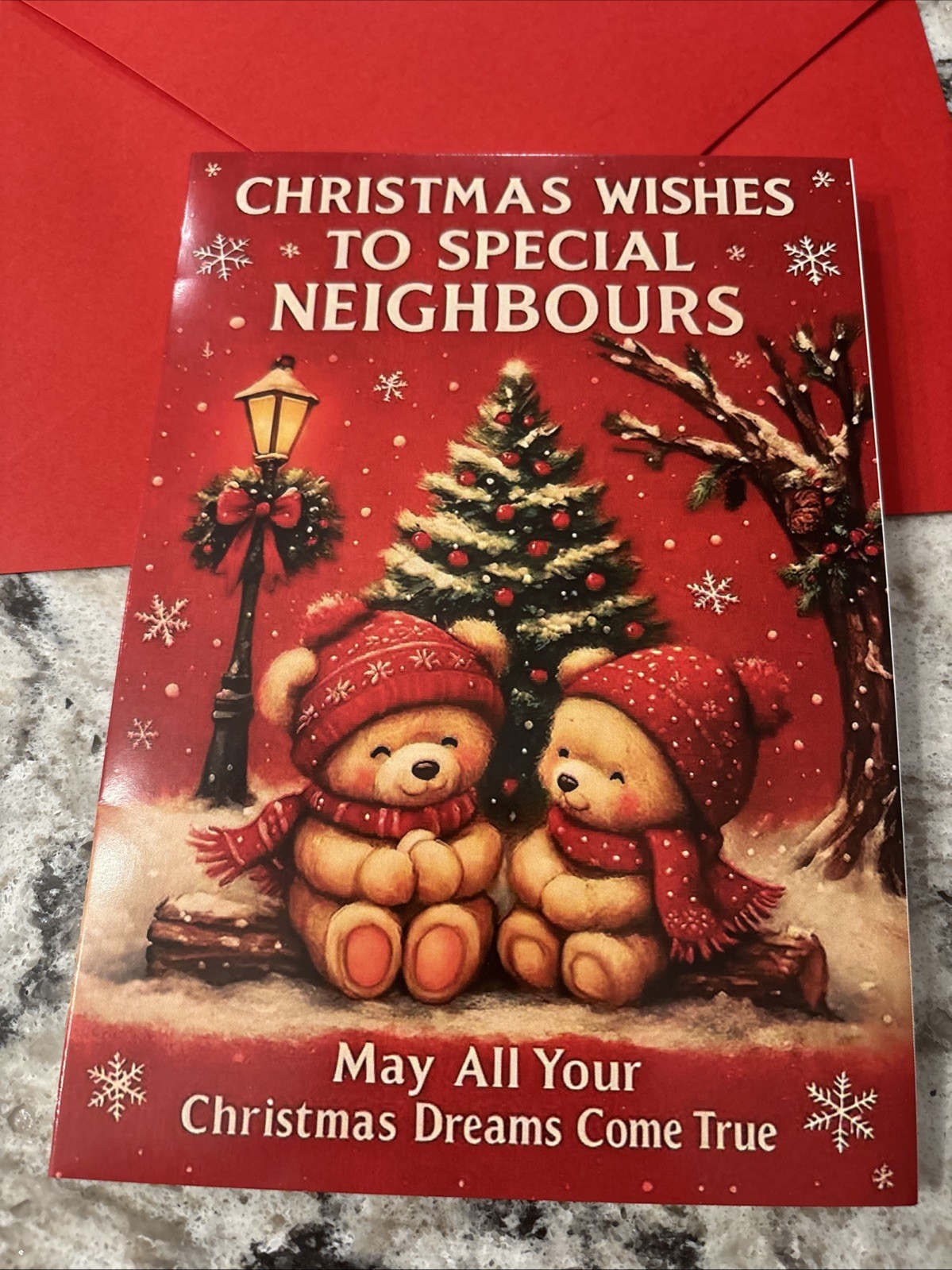 Christmas Special Neighbor Neighbors Cute 4.6×6.6” Blank Inside Greeting Card