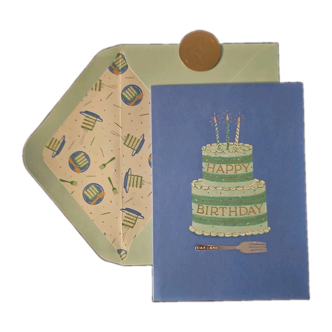 Papyrus Birthday Card With Cake 🎂 “Celebrate, Indulge & Enjoy”