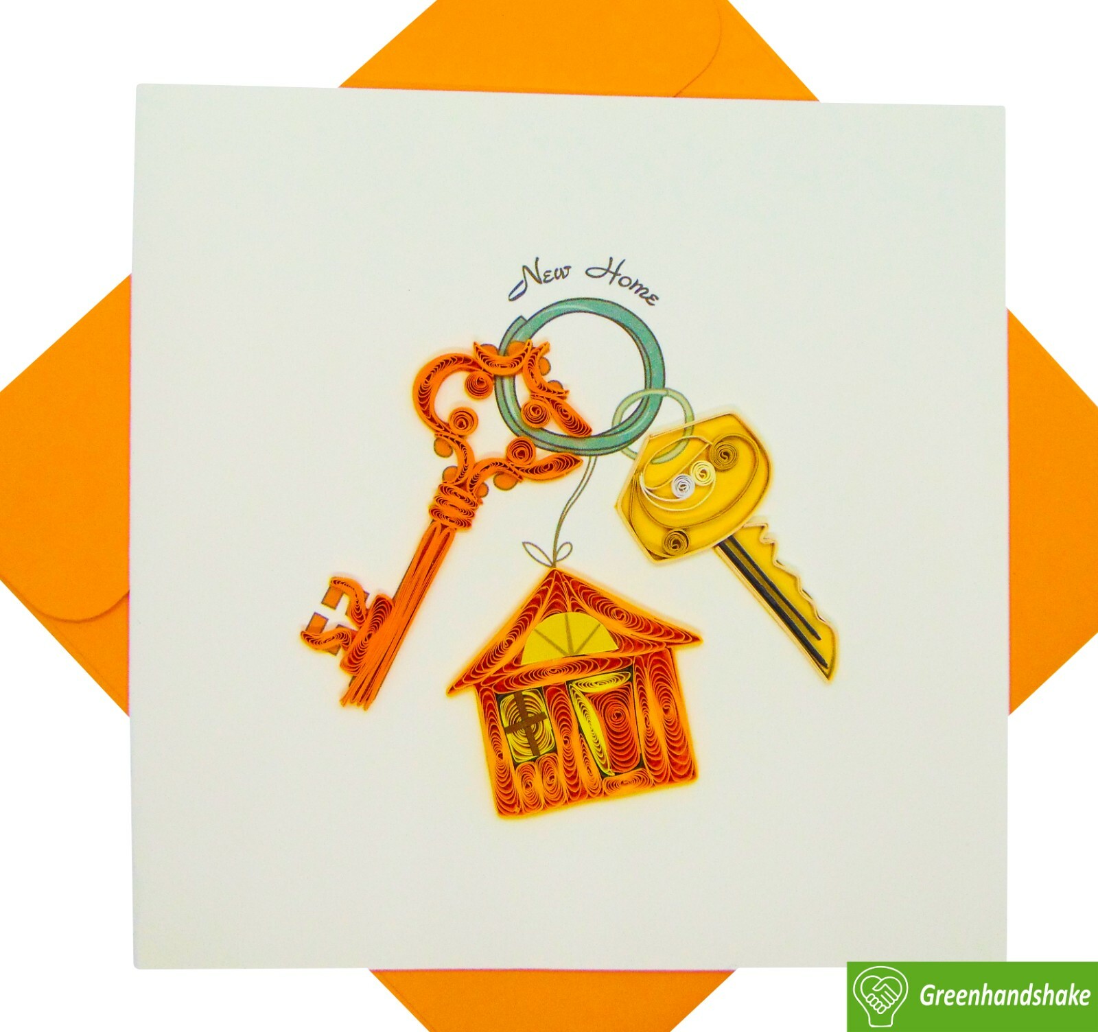 Congratulations New Home Quilling Greeting Card – Unique Dedicated Handmade Art