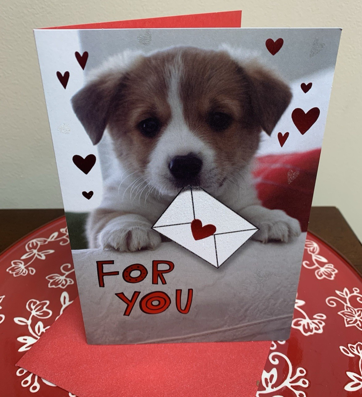 Happy Valentine’s Day Puppy Dog Love Letter Letters Hallmark Greeting Card