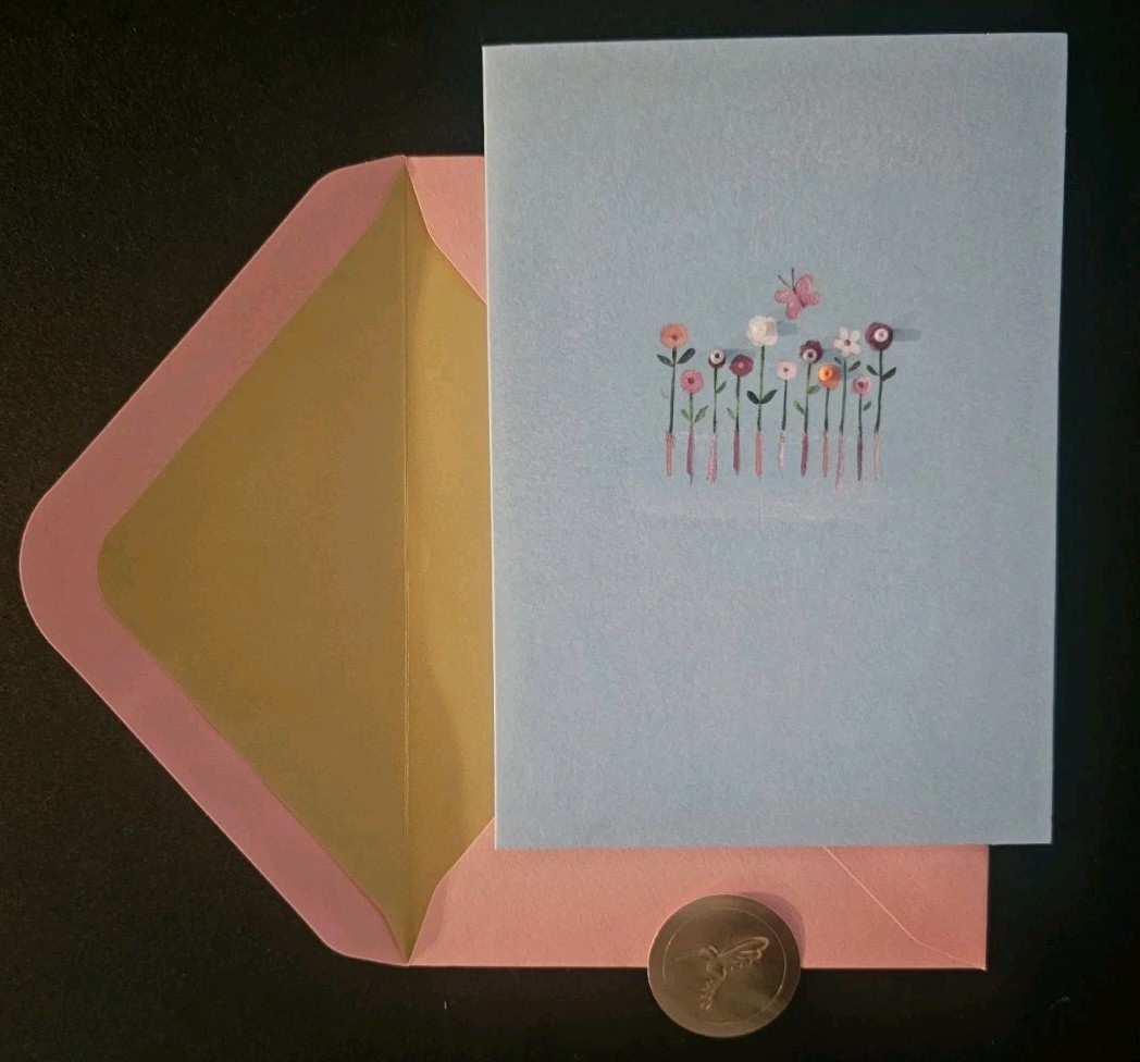 Papyrus Blank Card Flowers 💐 Multipurpose