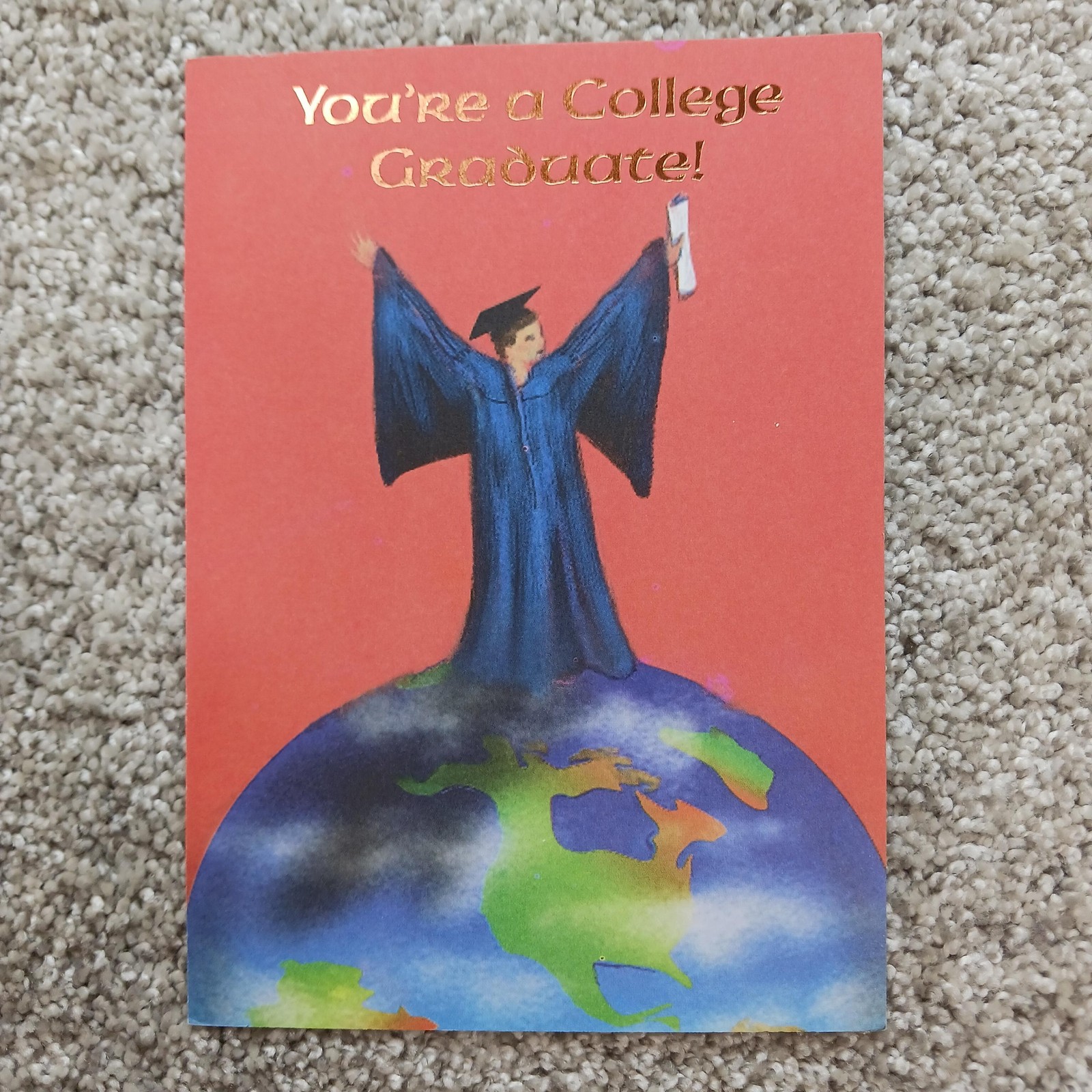 Hi-Lites Greeting Card Red College Graduation Metallic Envelope G3220-10