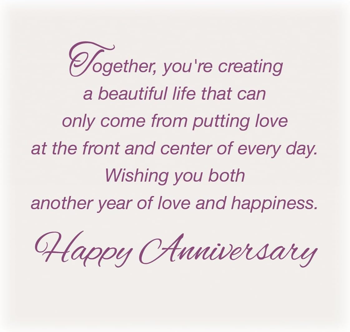 – Anniversary Card for Son and Daughter-In-Law – Made in USA – OPENS to 10″ X 7.