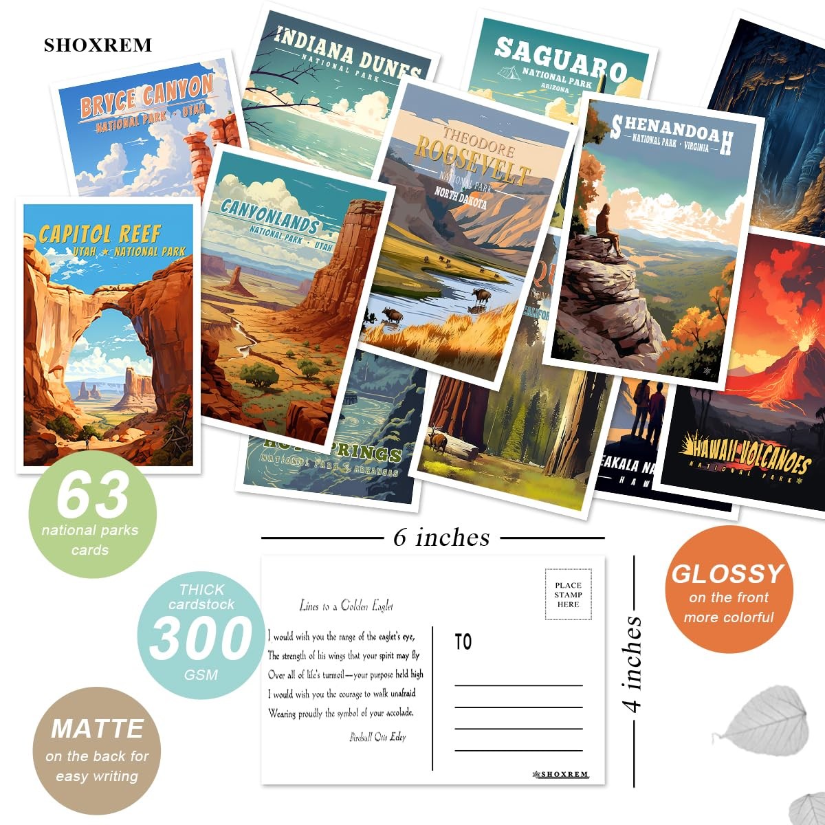 National Parks Theme Postcard Set: Retro Travel Posters Wall Decoration – 63 …