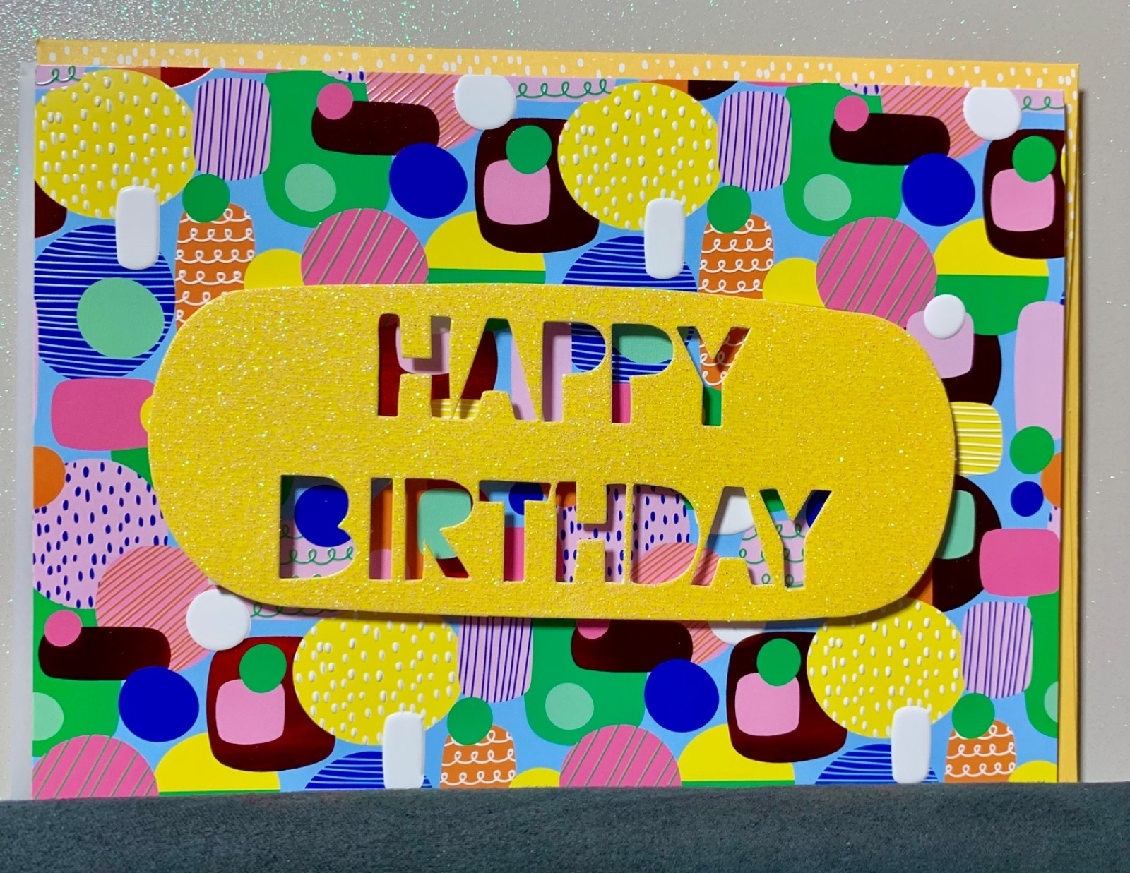 Happy Birthday Card! Bright Yellow Design! Gorgeous! Enjoy Your Day!