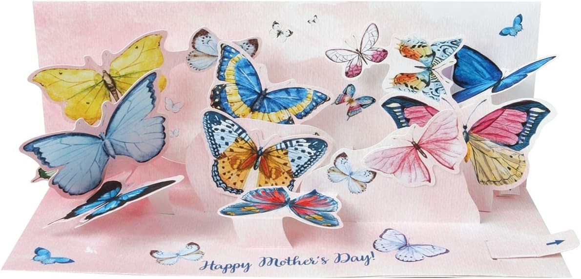Up With Paper Pop-Up Panoramics Greeting Card – Butterfly Dance, multi colored