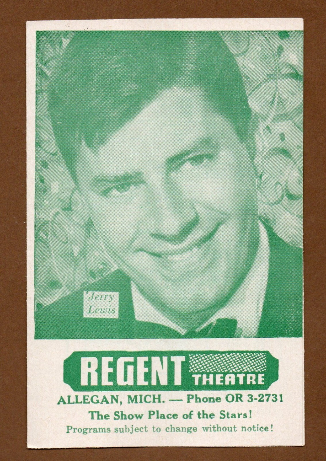 Regent Theater Handbill Flyer Advertisement, Vintage 1962, Jerry Lewis, Mothra