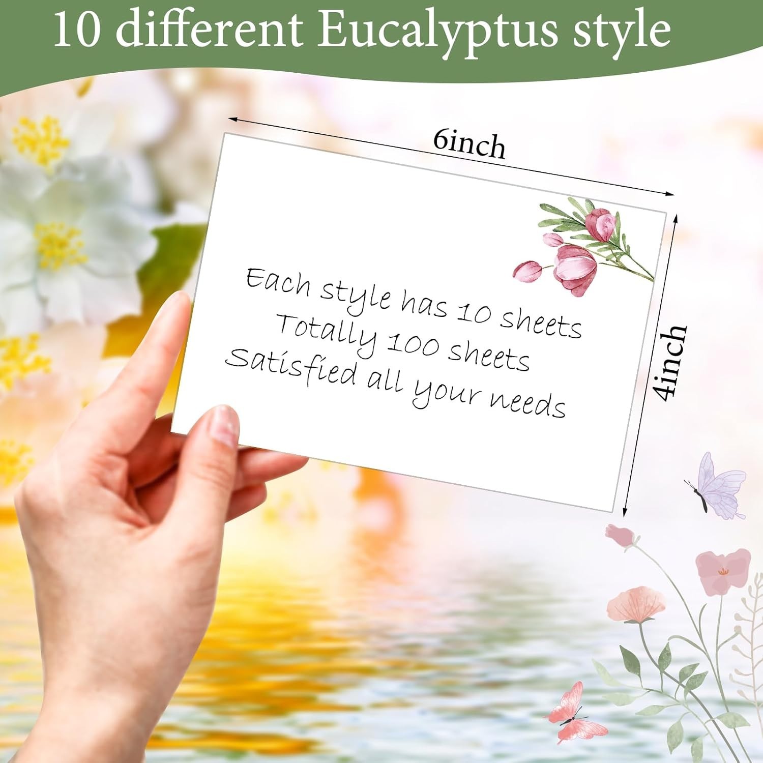 100 Pcs Blank Note Cards 4 x 6 in Blank Decorative Notecards Index Cards Bulk…