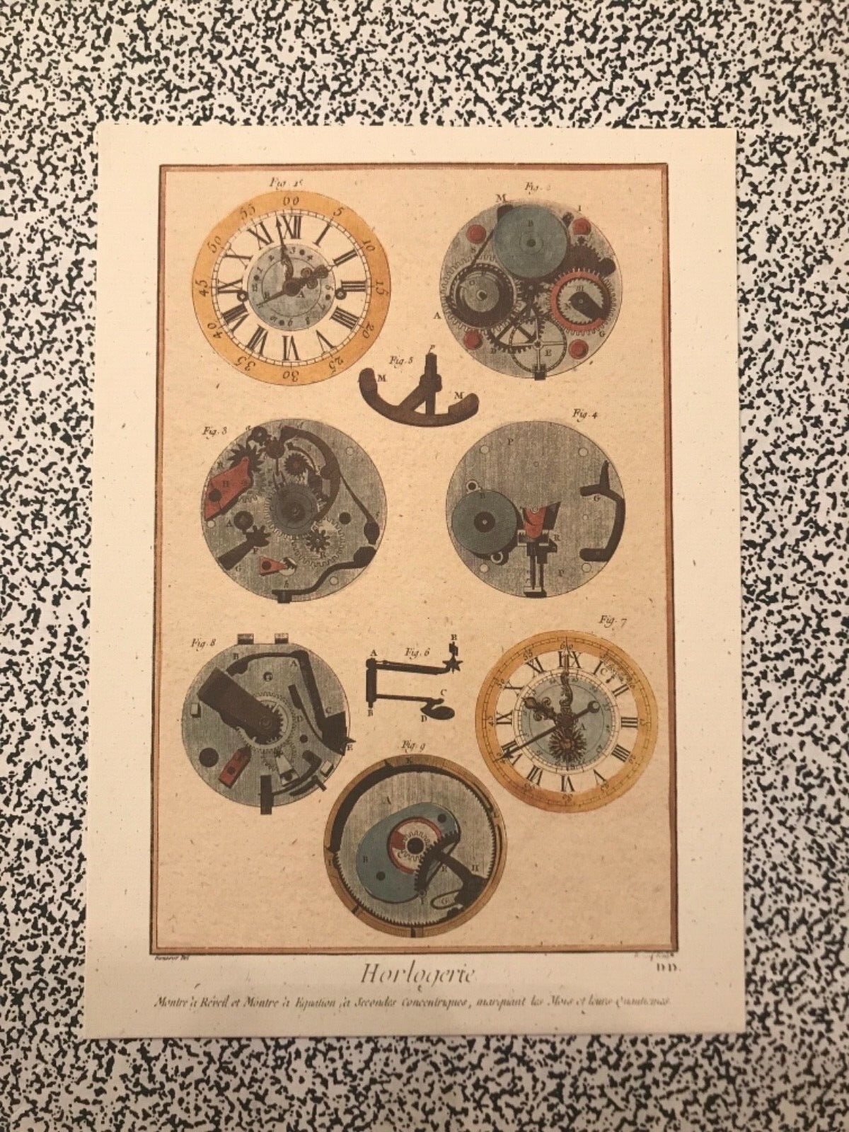 “Horlogerie” Clock Design Vintage style Greeting Card or invites Lot of 450