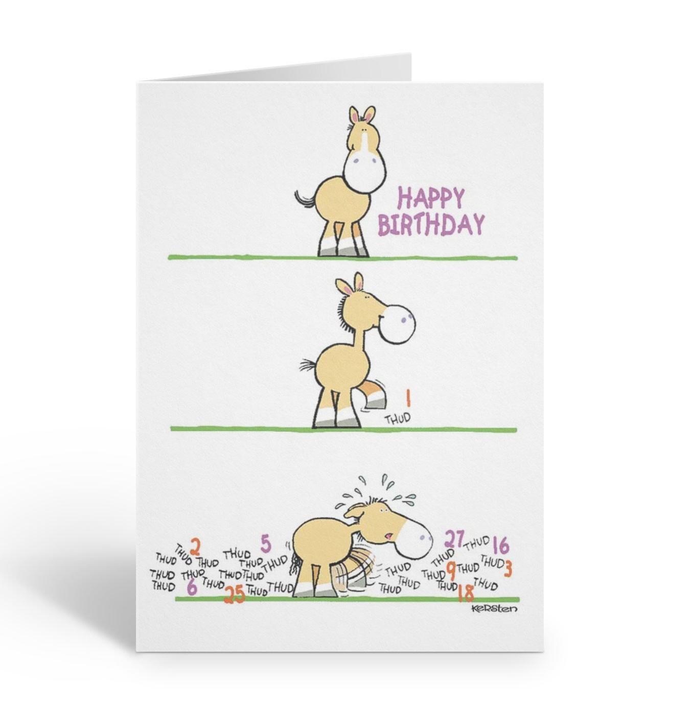 Funny Birthday Card, Single Greeting Card with Envelope