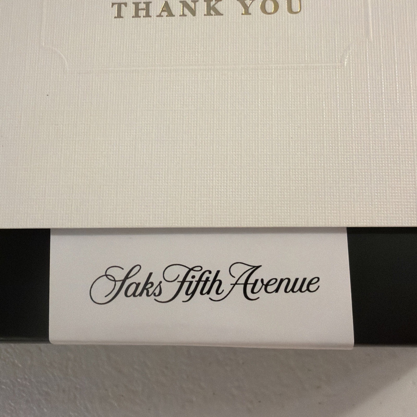 Saks Fifth Avenue Elegant Gold Rose Thank You Cards. 14 Notecards, New & Sealed.